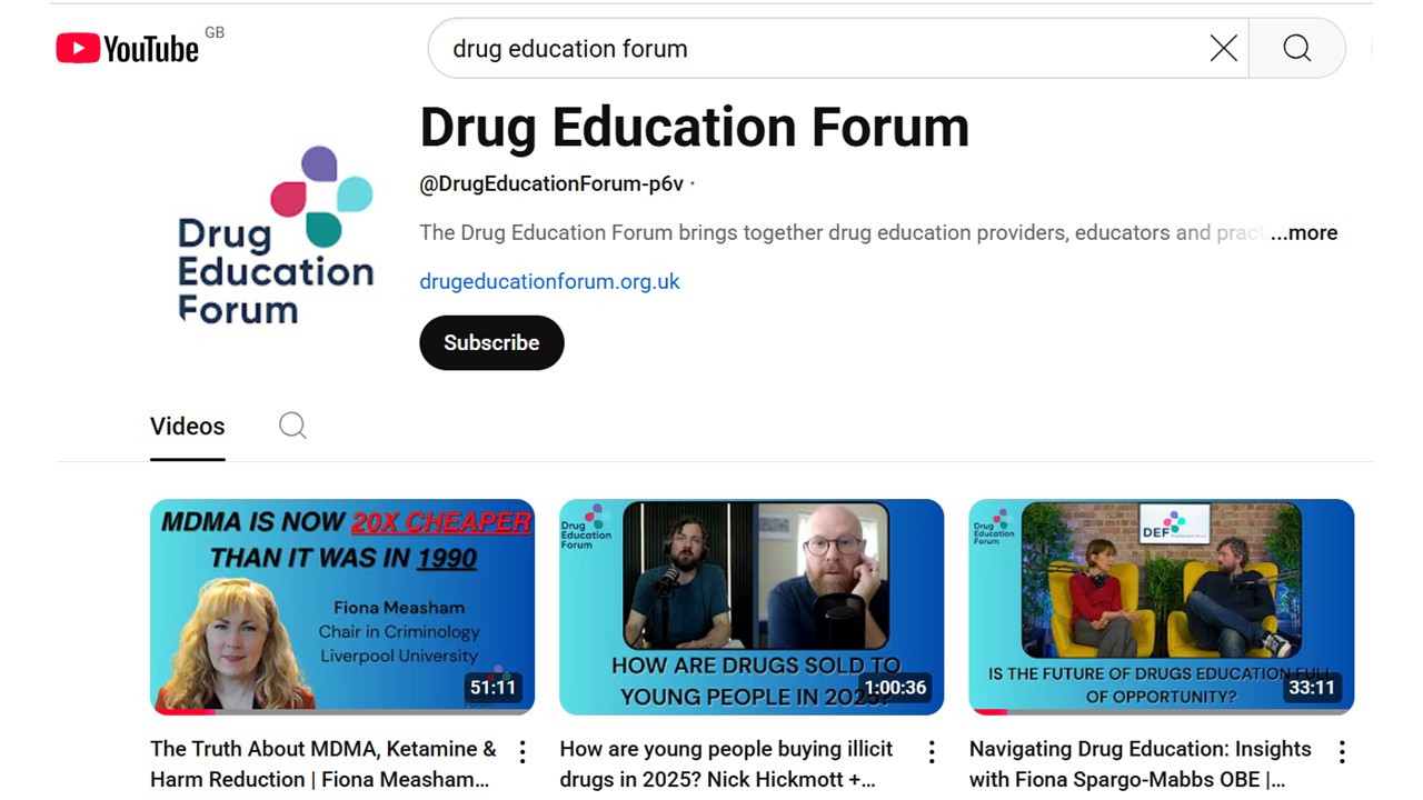 Podcast page for Drug Education Forum